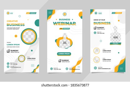 Set of Minimalist Background with memphis style. Suitable for social media story post template, Business Webinar, Seminar, online education, flyer, banner, etc