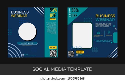 Set von minimalistischem Hintergrund mit Memphis-Stil. Geeignet für Social Media-Post-Template, Webinar, waghalsige Banner, Online-Bildung, Flyer, Anzeigen mit Concept Design.