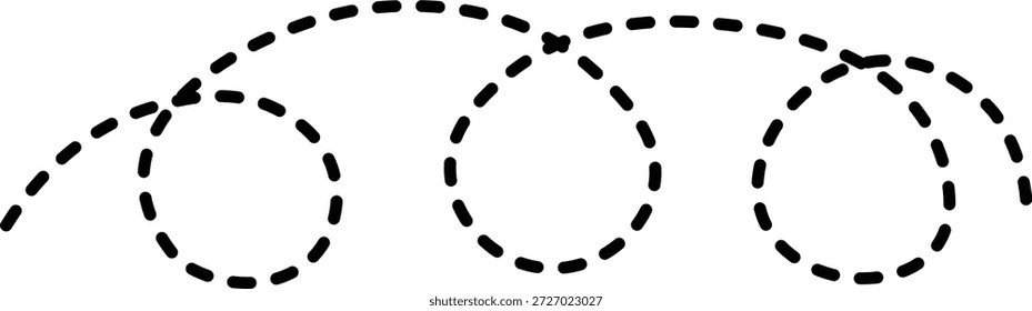 Conjunto de padrões de linhas horizontais pontilhadas e tracejadas em preto minimalista