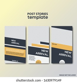 Set of minimalist black and white stripe line template background. Suitable for social media stories, story, roll banner, expandable banner, flyer and brochure.