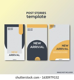 Set of minimalist black and white stripe line template background. Suitable for social media stories, story, roll banner, expandable banner, flyer and brochure.