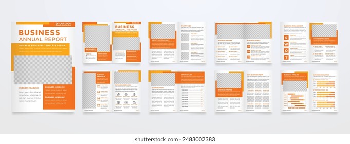 set of minimalist business brochure template with simple style and modern layout