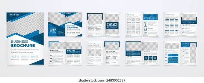 set of minimalist business brochure template with simple style and modern layout