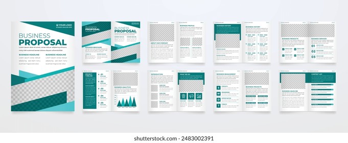 set of minimalist business brochure template with simple style and modern layout