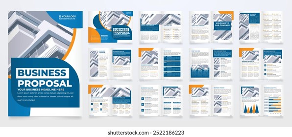 set of minimalist business brochure template with simple style and modern layout	