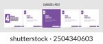 Set of minimalist business carousel post, Customize social media carousel template design.