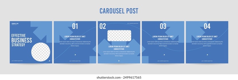 Set of minimalist business carousel post, Customize social media template design, carousel post	