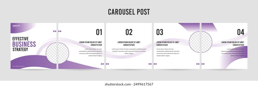 Set of minimalist business carousel post, Customize social media template design, carousel post	