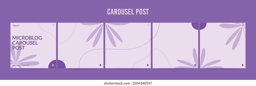 Set of minimalist business carousel post, Customize social media carousel template design.