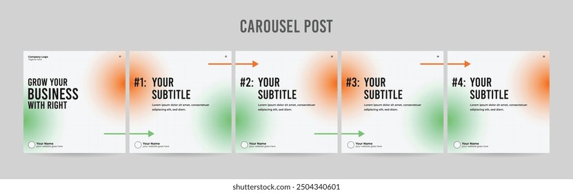 Conjunto de publicación de carrusel de negocios minimalista, diseño de Plantilla de carrusel de redes sociales de Personalízalo.