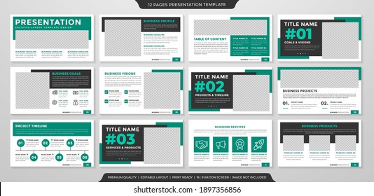 Set Of Minimalist Business Presentation Template Design