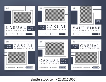 Set of Minimalist Casual Fashion Style Flyer or Social Media Banner