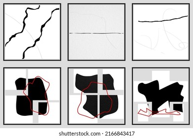 Set of minimalist contemporary design with 2 masking background texture. Click Release at Transparency to extract the texture.
