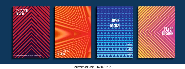 Set Of minimalist Cover or flyer background design. Colorful geometric design. eps 10 