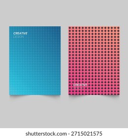 Conjunto de fundas de diseño minimalista. Gradientes geométricos de semitono. Patrones geométricos modernos de Colorful Future