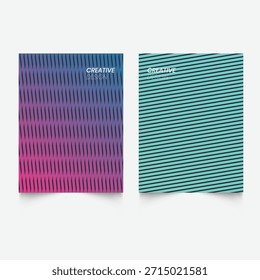 Conjunto de fundas de diseño minimalista. Gradientes geométricos de semitono. Patrones geométricos modernos de Colorful Future