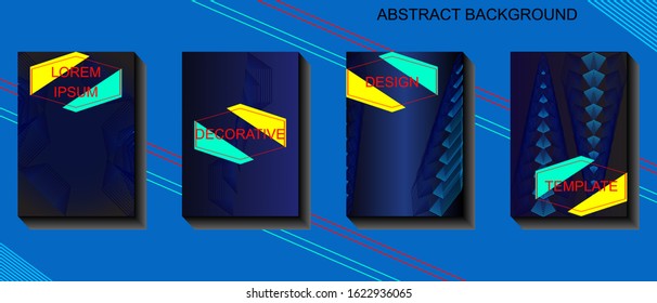 Set minimalist decorative background template with lines concept on gradient color