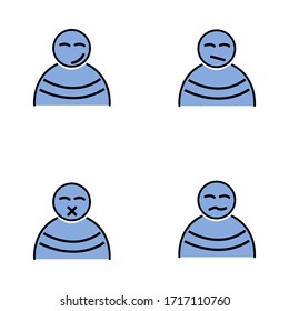 Establecer expresión minimalista. Arte de línea