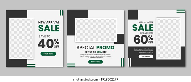 Set of minimalist fashion sale social media post template design banner. web banner promotion concept vector