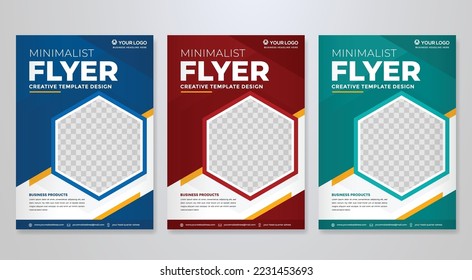 set of minimalist flyer template