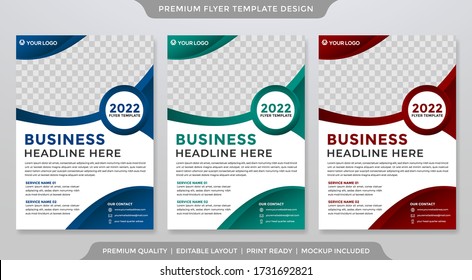 set of minimalist flyer template design with simple style and modern concept