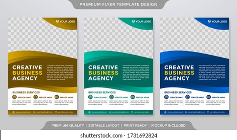 set of minimalist flyer template design with simple style and modern concept