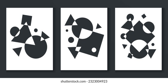Set of minimalist geometric posters for wall decoration