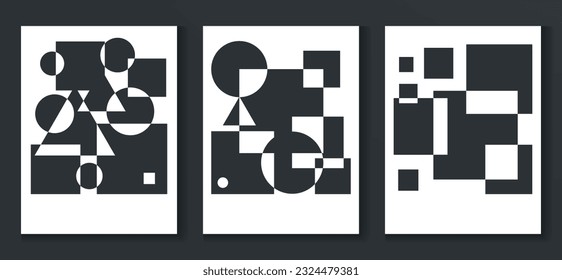 Set of minimalist geometric posters for wall decoration