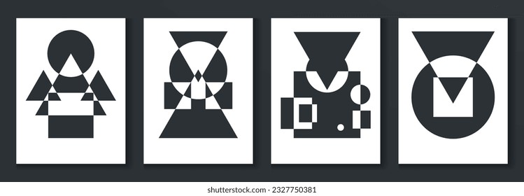 Set of minimalist geometric posters for wall decoration
