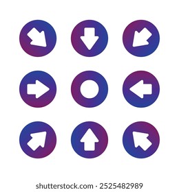 Conjunto de iconos de flecha de degradado minimalista