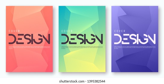Set of minimalist gradient geometric cover design. Vector illustration. 