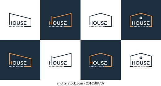 Set of minimalist house logo collection with modern concept Premium Vector