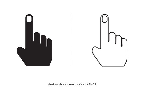A set of minimalist icons featuring a human finger with an indelible ink mark, commonly used for voting, democracy, and election concepts.