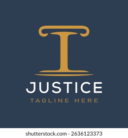 Set of minimalist justice and pillar logo design