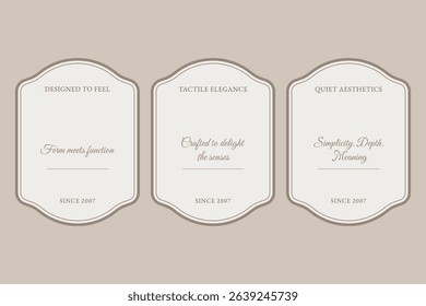 Set of minimalist Labels with elegant shapes