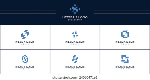 Set of minimalist letter S logo design vector