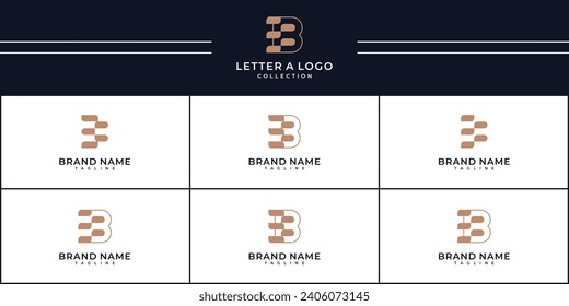 Set of minimalist monogram letter B logo design inspiration