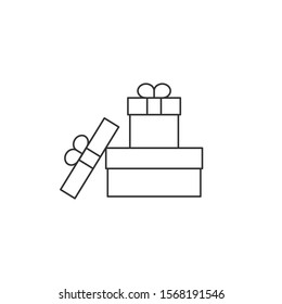 Set of minimalist outline gift icons