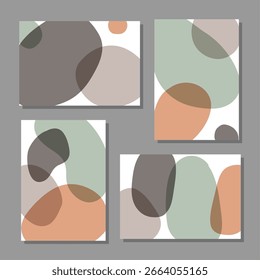 Conjunto de carteles minimalistas con Formas orgánicas abstractas en estilo de collage contemporáneo de moda