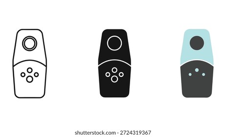 Conjunto de ícones minimalistas de controle remoto em cores diferentes