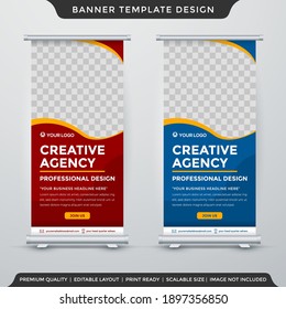 Set minimalistischer Roll-up-Banner-Vorlagen für die Präsentation und Beförderung von Unternehmen