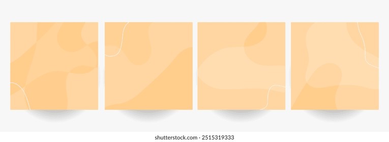 Set minimalist sale square banner template for social media posts, mobile apps, banners design, web or internet ads. Trendy abstract square template with wavy concept.