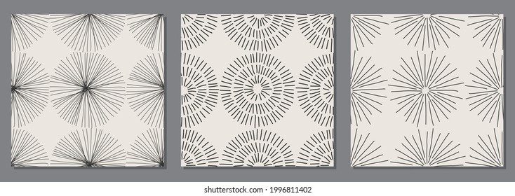 Conjunto de patrones minimalistas sin fisuras con composición abstracta de dibujo manual creativo