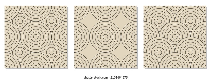 Set of minimalist seamless pattern with abstract creative geometric composition