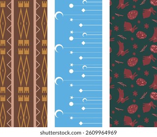 A set of minimalist Seamless Pattern for textile and packaging