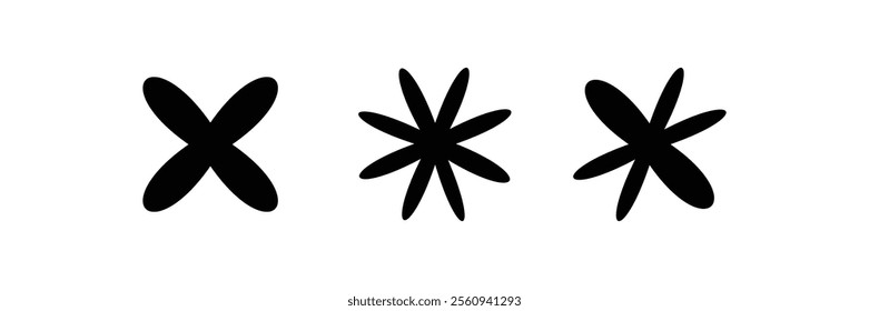 "Set of minimalist stars with clean geometric designs, ideal for elegant layouts."