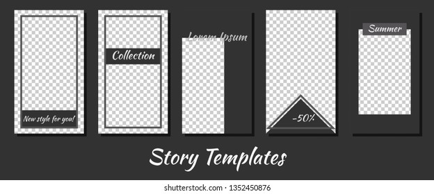 A set of minimalist stories for social networks. Frame for your photos. Seth to create your unique content. Templates for stories. The template is light universal.