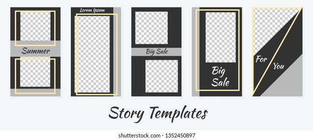A set of minimalist stories for social networks. Frame for your photos. Seth to create your unique content. Templates for stories. The template is light universal.