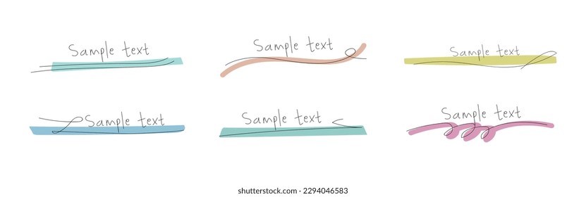 set of minimalist stroke for text template