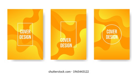 Set of minimalist style banner designs with wave designs. Flowing gradient wave element. creative illustration of pages, web, cover, promotion. Eps10 vector.